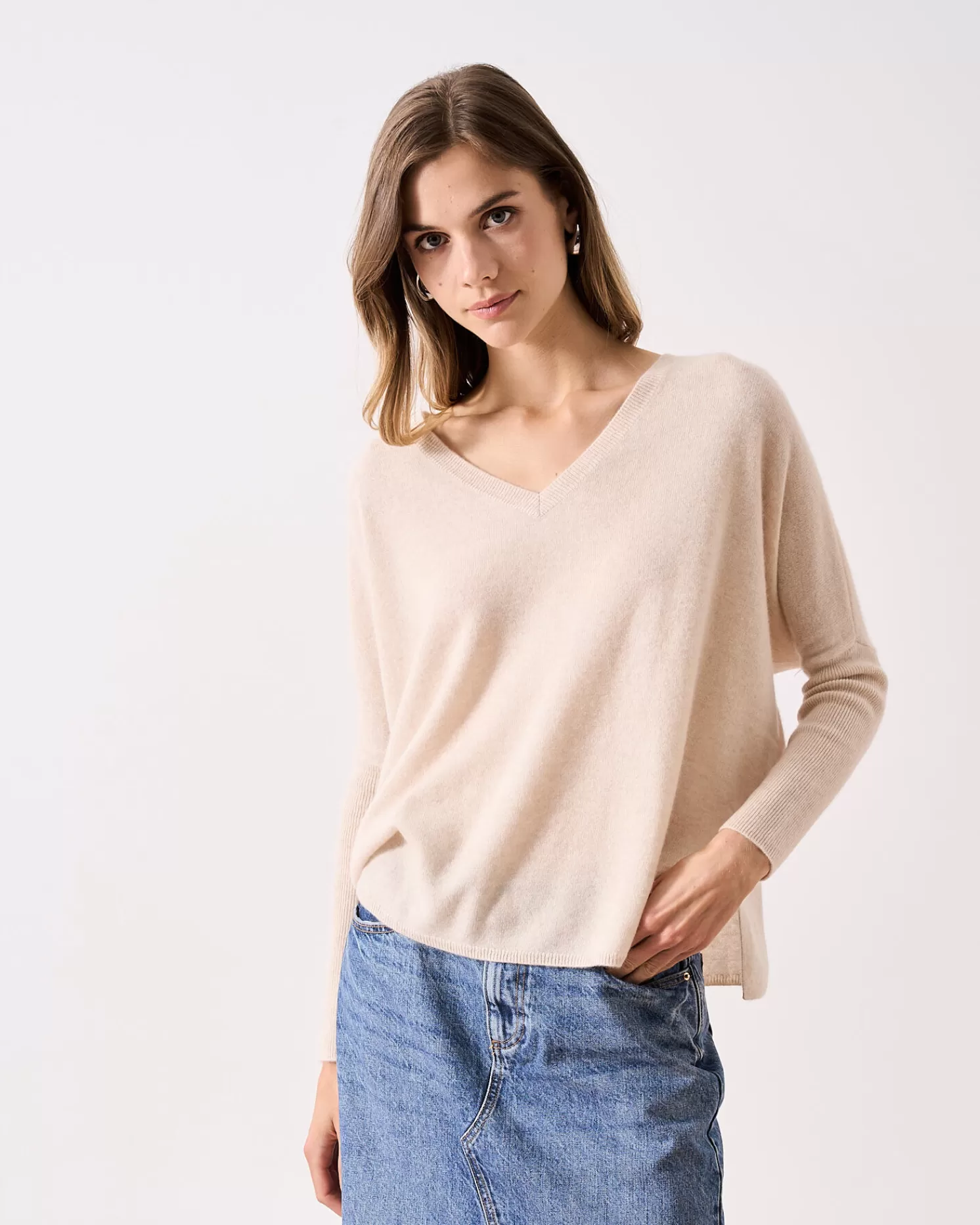 Absolut Cashmere Camille<DAMES V-Hals | Poncho'S